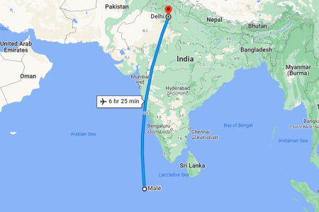 Delhi to Maldives Distance