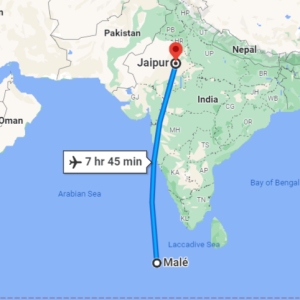 Jaipur to Maldives Distance