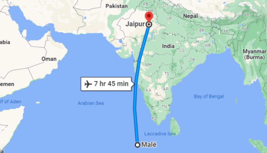 Jaipur to Maldives Distance