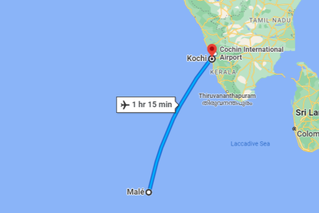 Kochi to Maldives Distance 