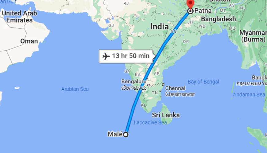 Patna to Maldives Distance