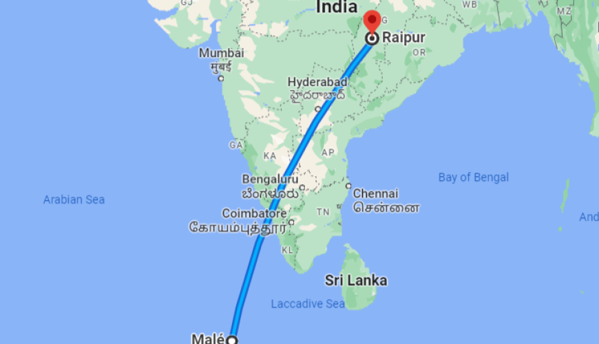 Raipur to Maldives Distance