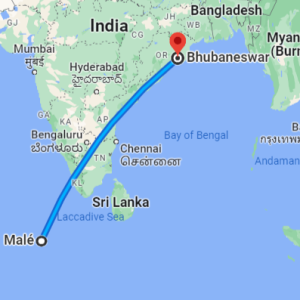 Bhubaneswar to Maldives Distance