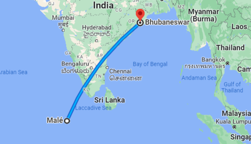 Bhubaneswar to Maldives Distance