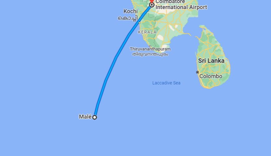 Coimbatore to Maldives Distance