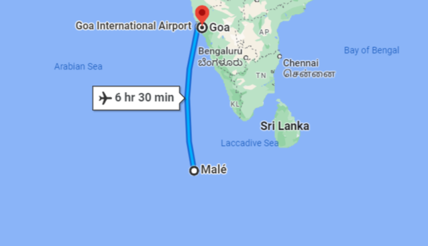 Goa to Maldives Distance
