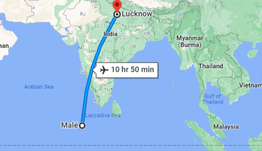 Lucknow to Maldives Distance 