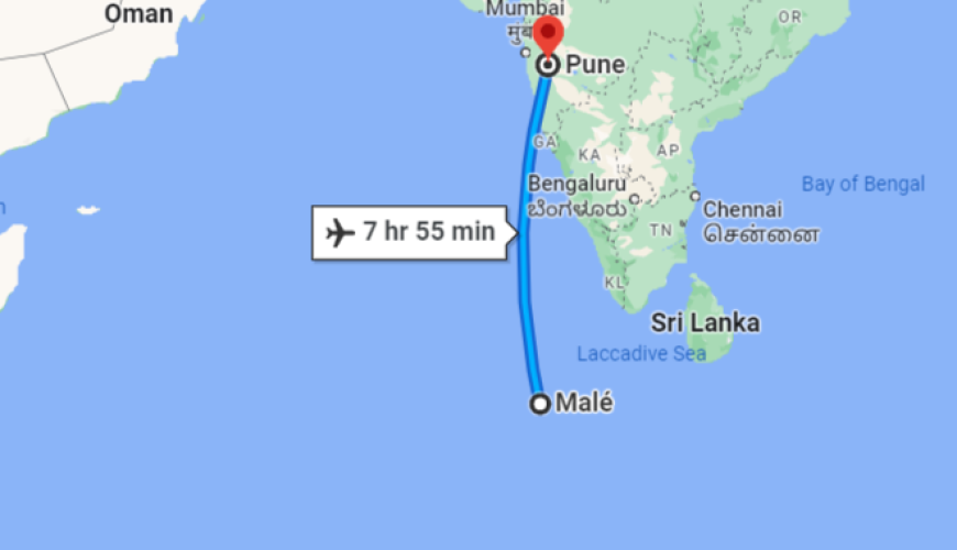 Pune to Maldives Distance