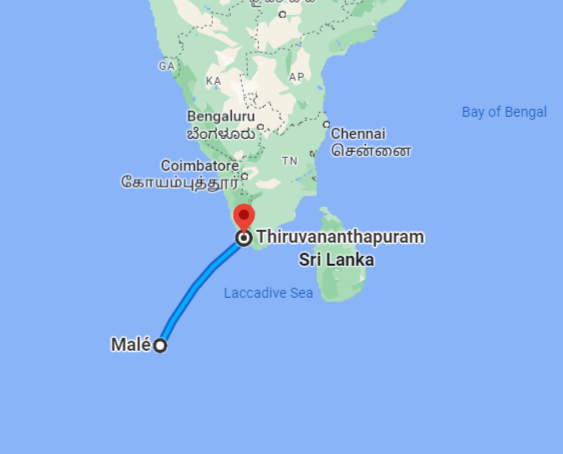 Trivandrum to Maldives Distance