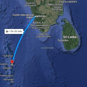 Kerala to Maldives Distance