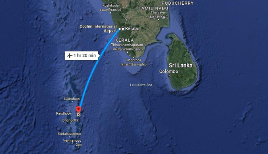 Kerala to Maldives Distance