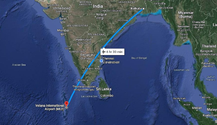 Kolkata to Maldives Distance