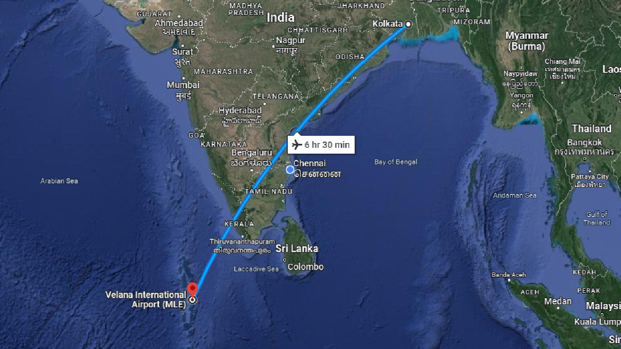 Kolkata to Maldives Distance