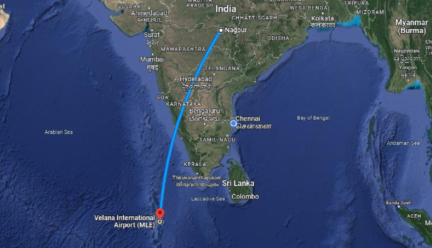 Nagpur to Maldives Distance